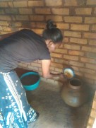 Drinking water stored in a clay pot